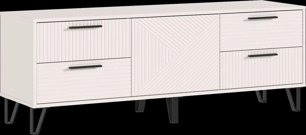 ТВ-тумба напольная МИФ Флэш, 150x42.6x54.2 см, белый, серый купить,0