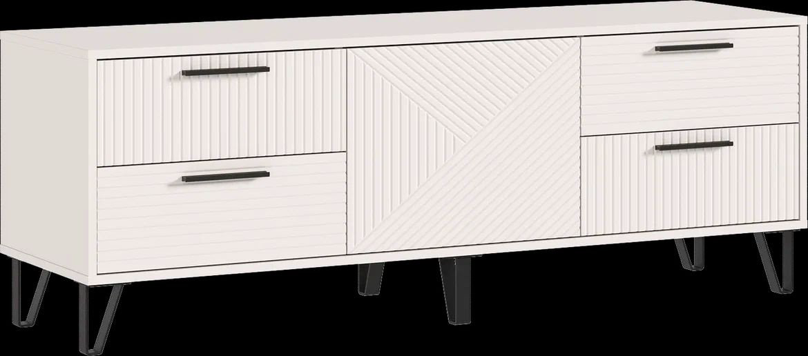 ТВ-тумба напольная МИФ Флэш 150x42.6x54.2см бело-серый купить,NaN