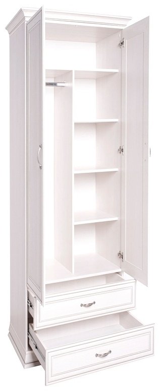 Распашной шкаф ANREX Тиффани 2DG2S, 99x212х62 см, слоновая кость купить,NaN