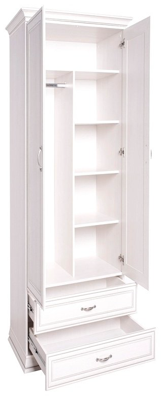 Распашной шкаф ANREX Тиффани 2DG2S, 99x212х62 см, слоновая кость купить,NaN