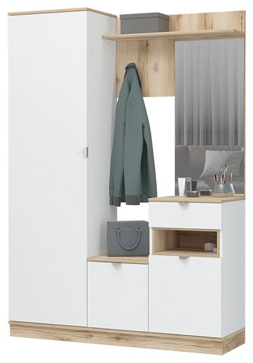 Прихожая Стендмебель Юкки 140x41.5x200см белый/золотистый купить,NaN