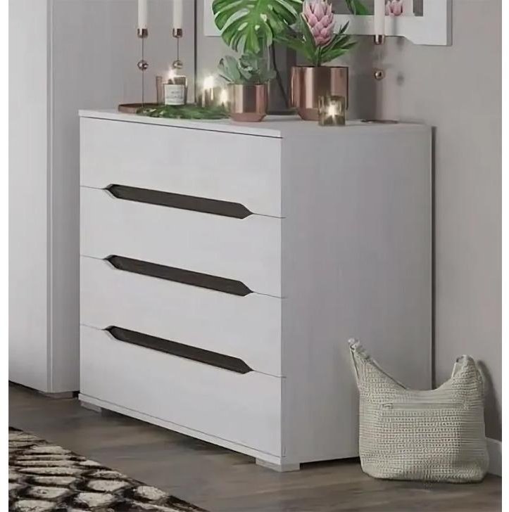 Комод Стендмебель Валенсия КМ 011, 80x45x83 см, белый, серый купить,0