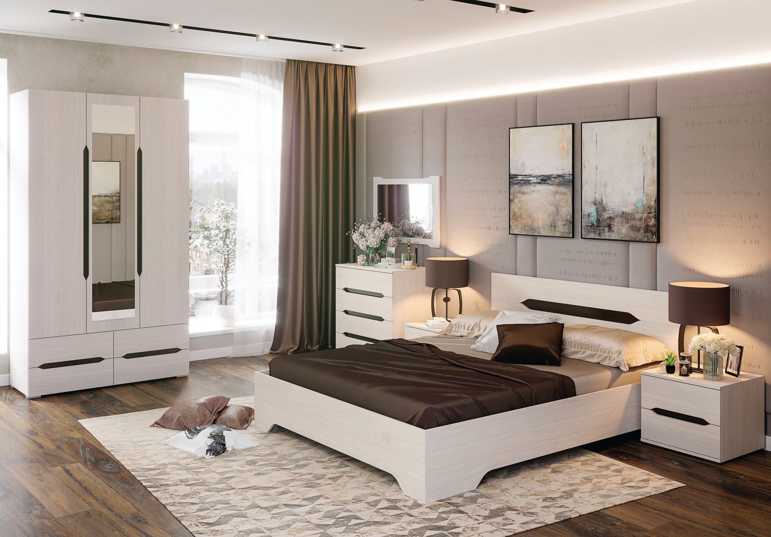 Комод Стендмебель Валенсия КМ 011, 80x45x83 см, белый, серый купить,0