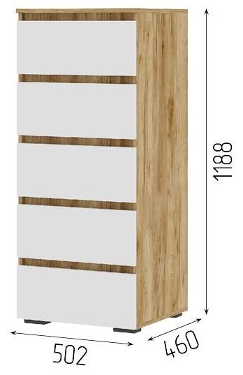 Комод Стендмебель MGC11617, 50.20x46x118.8 см, белый, золотой купить,0