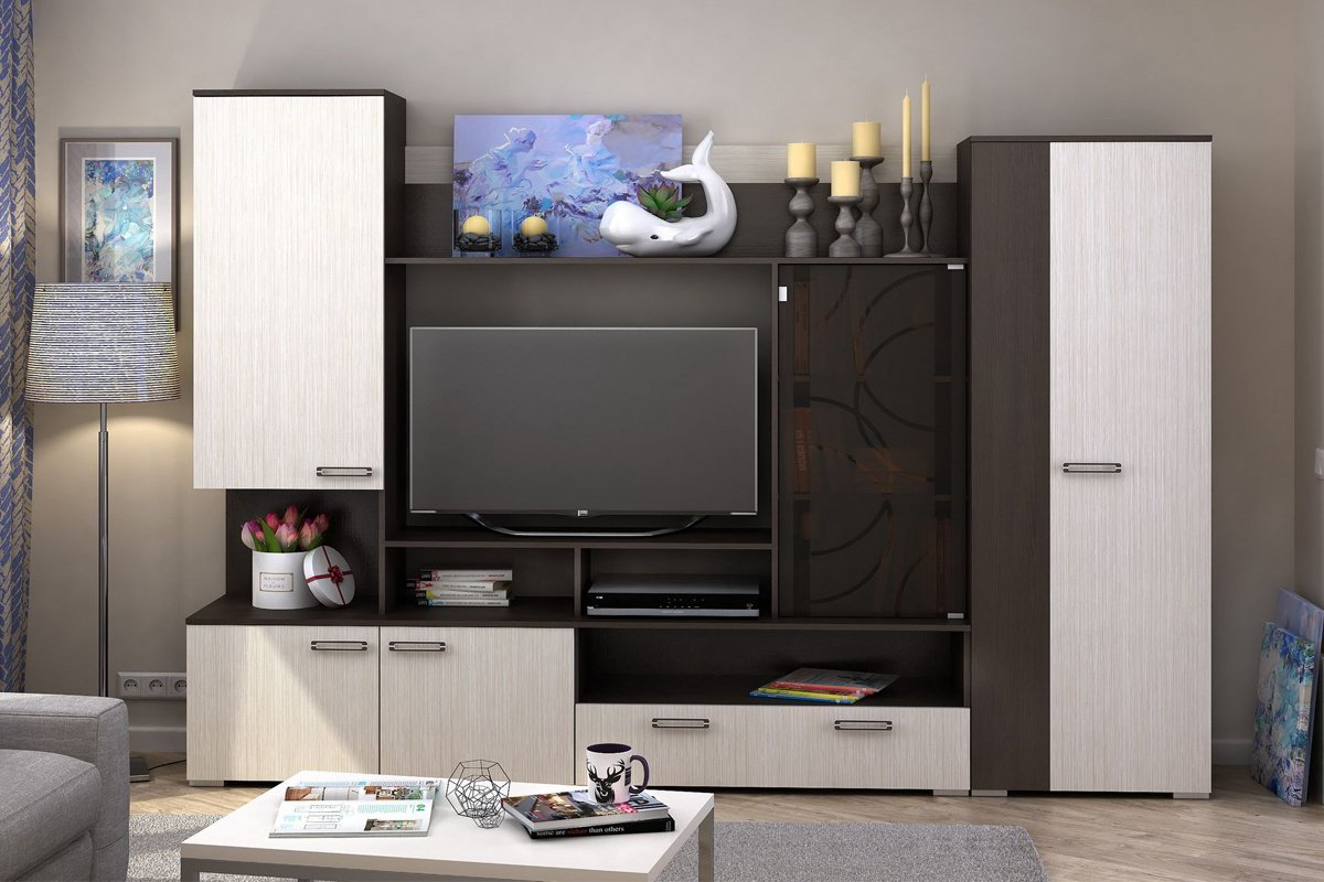 Стенка Стендмебель Сиена 260х194.2х41.4см коричневый купить,NaN