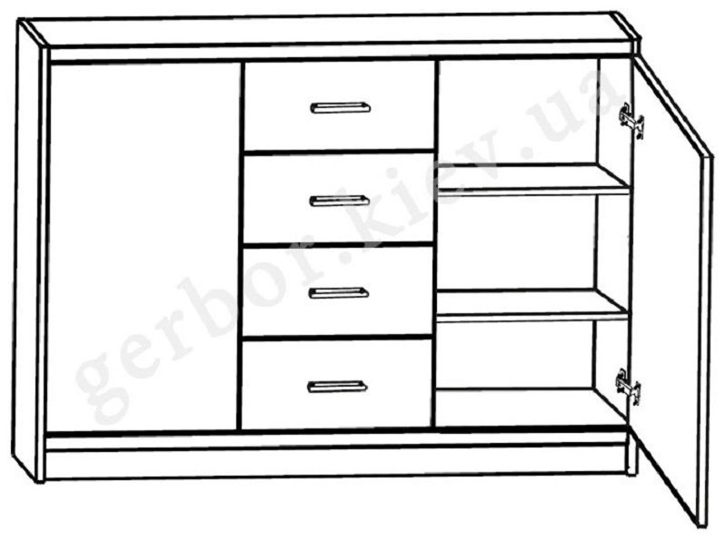 Комод Loftwood Опен-14, 118.50x33.50x87 см, коричневый купить,0