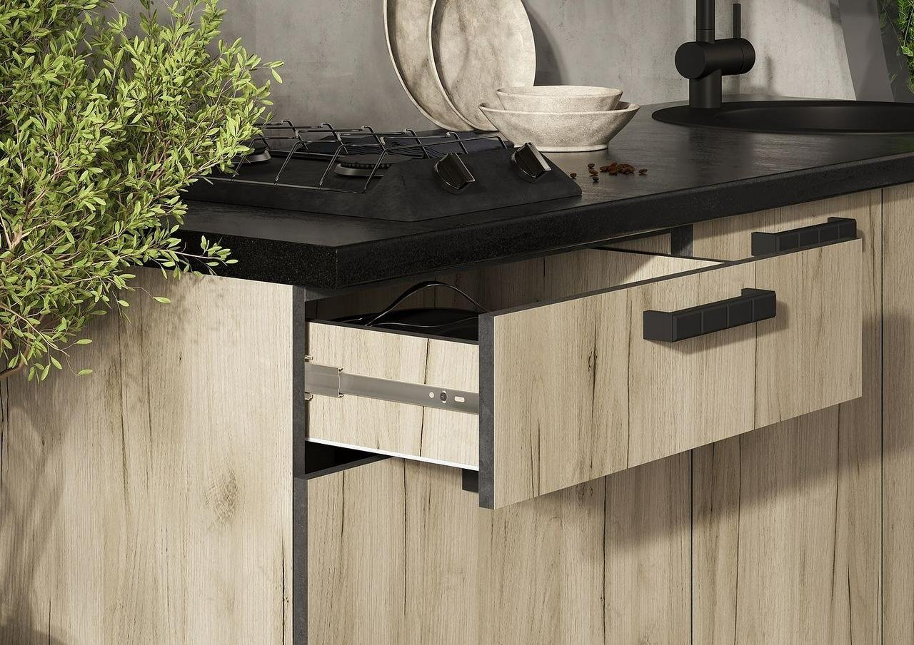 Кухонный гарнитур Стендмебель Эдинбург 180x217х60см серый купить,NaN