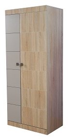 Распашной шкаф КМК Лондон 2Д, 92x219х58 см, коричневый