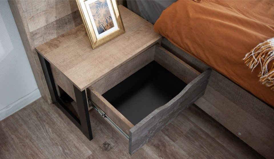 Тумба IMPERIAL Стокгольм , 53.3x90.4x41.4 см, графит, коричневый купить,0