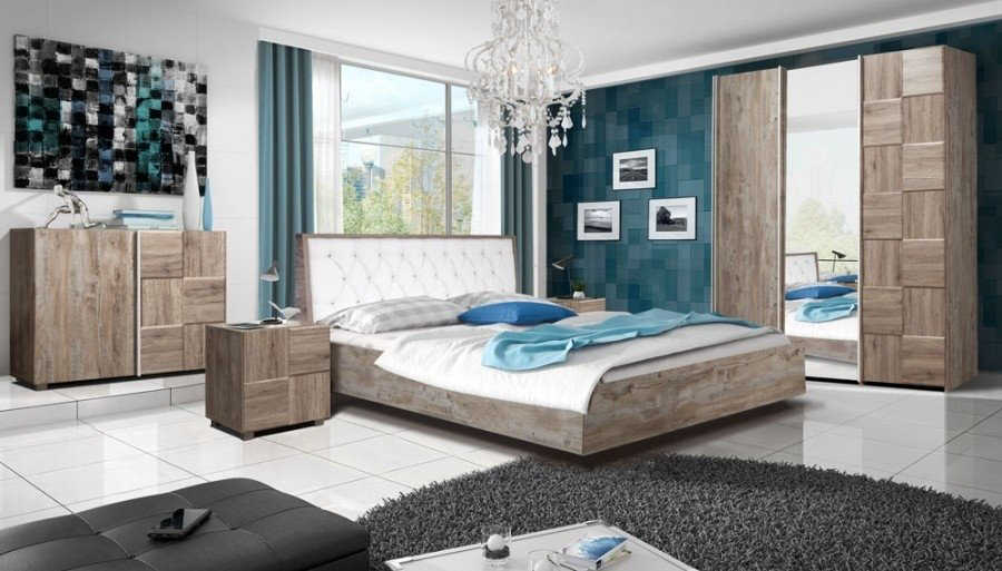 Кровать КМК Риксос 160x200см дуб юккон/санремо купить,NaN