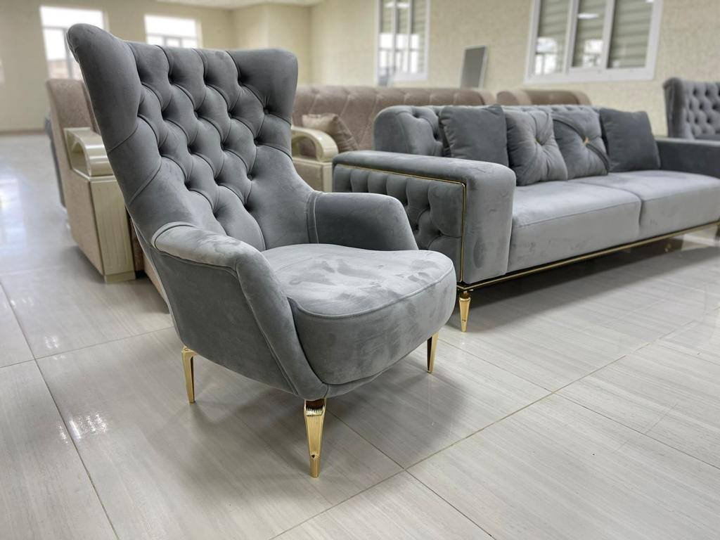 Комплект мягкой мебели Zonetti 227х96см серый купить,NaN