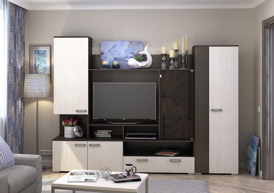 Стенка Стендмебель Сиена 260х194х41см коричневый купить,NaN