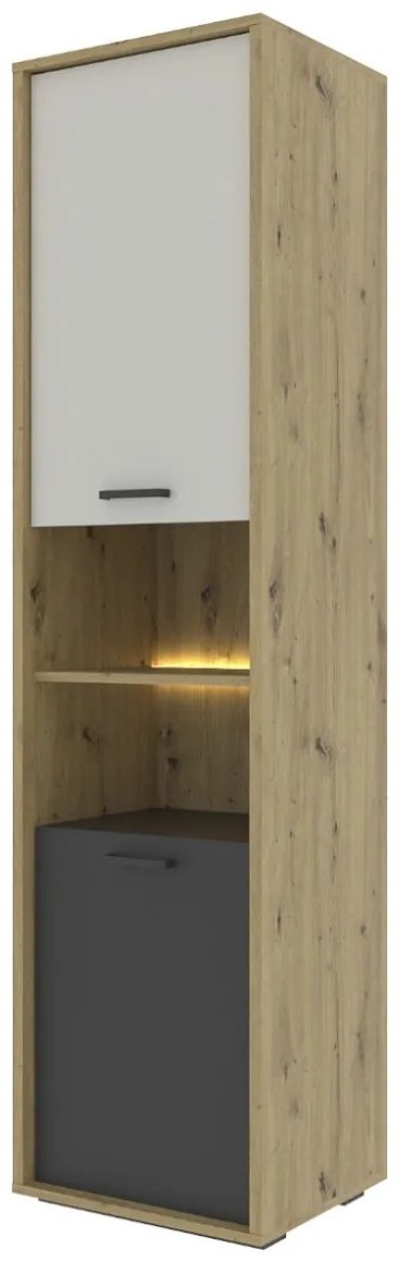 Распашной шкаф Любимый Дом KUBO, 50x195х42 см, черный, белый, коричневый
