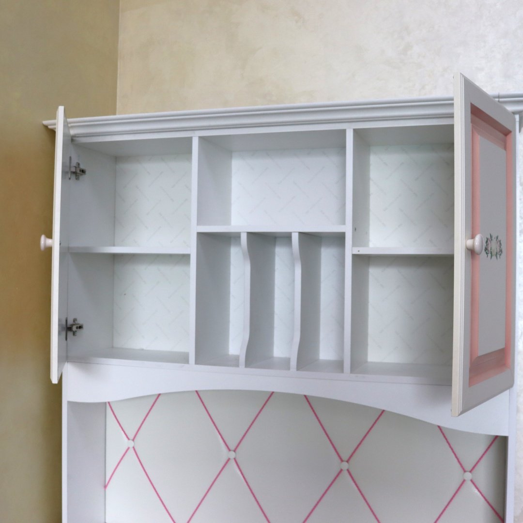 Стол компьютерный с надстройкой АПОРТ Алиса, 120х59x75 см, белый, розовый купить,0