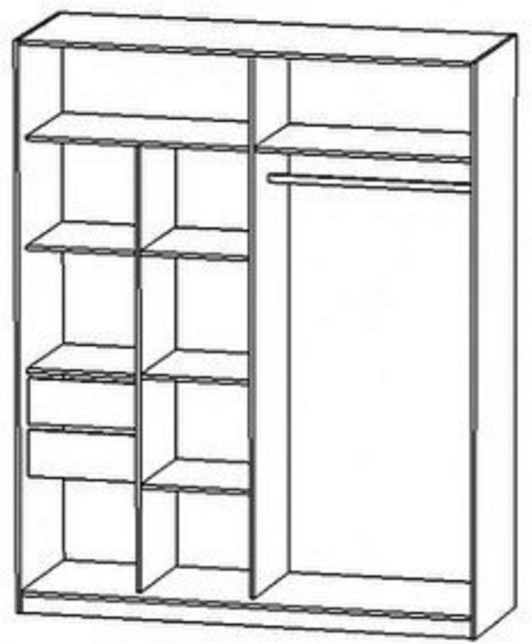 Шкаф-купе Росток Мебель ПШ-2.9 Крафт, 150x220х60 см, белый, светло серый купить,NaN