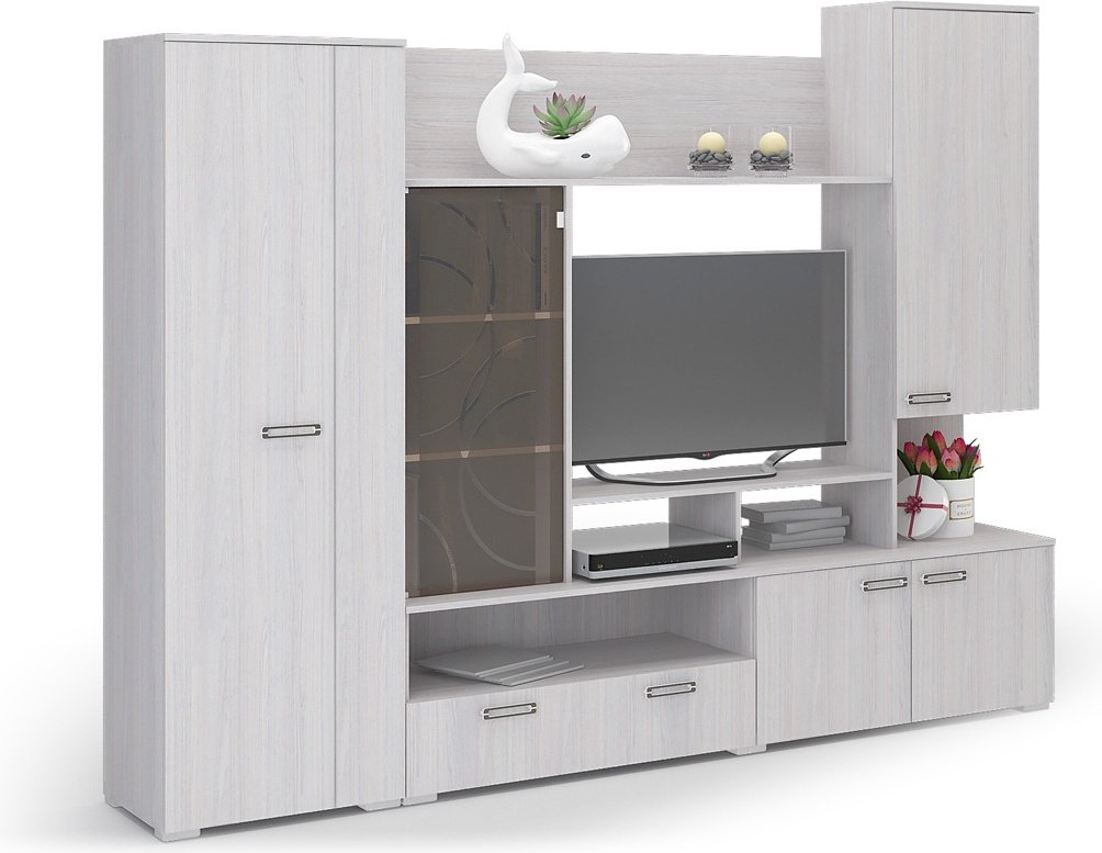 Стенка Стендмебель Сиена 260х194.2х41.4см белый купить,NaN