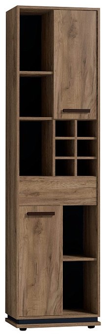 Шкаф-пенал Глазов Nature 2 (гостиная) Шкаф МЦН , 56x212х40 см, темно-коричневый