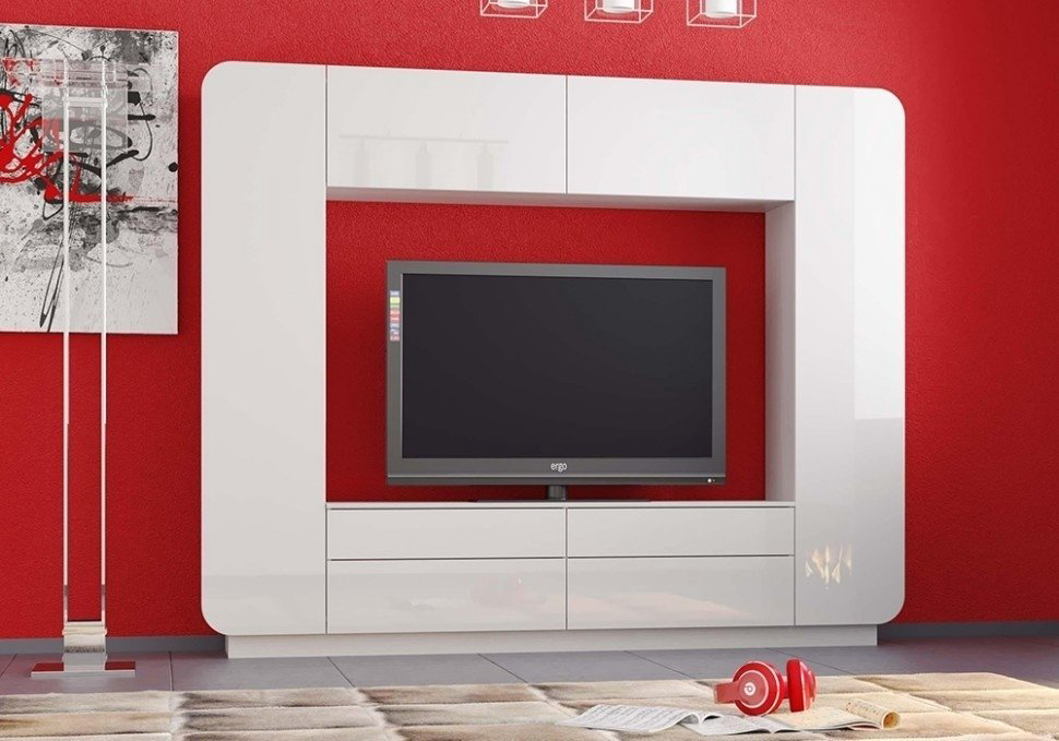 Стенка Олмеко Лаванда 2 240х194.4х38.2см белый купить,NaN