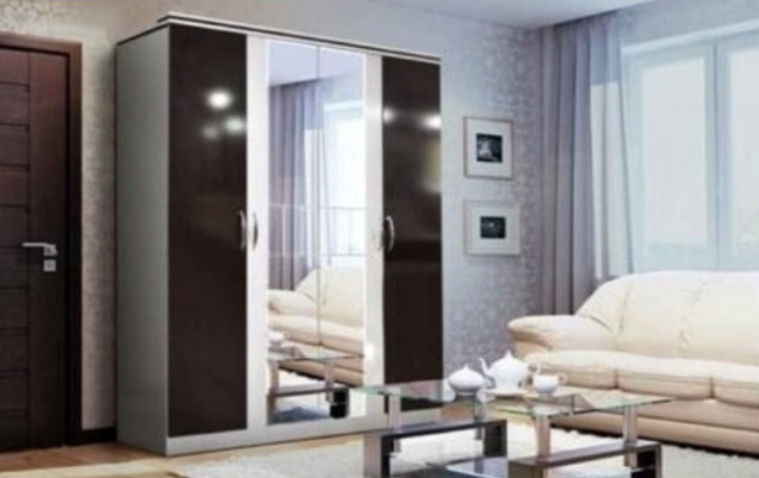 Шкаф распашной Lider Classic Кардинал 160x206х52см бело-черный купить,NaN
