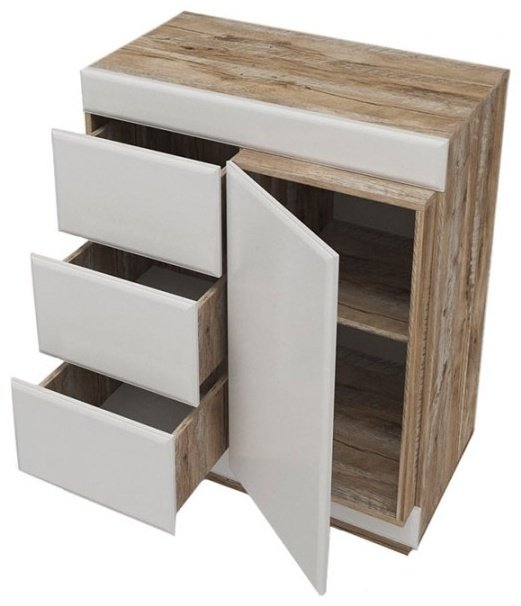 Комод КМК Роксет, 82.50x52x104 см, белый, бежевый купить,0