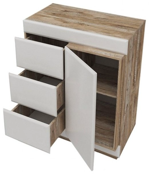 Комод КМК Роксет, 82.50x52x104 см, белый, бежевый купить,NaN