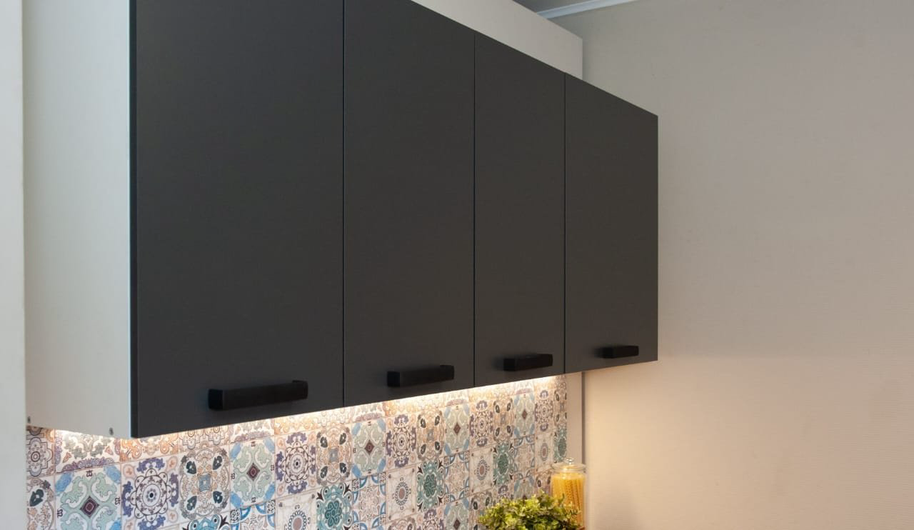 Гарнитур кухонный Imperial Ника Нео 180x215х60см бело-графитовый купить,NaN