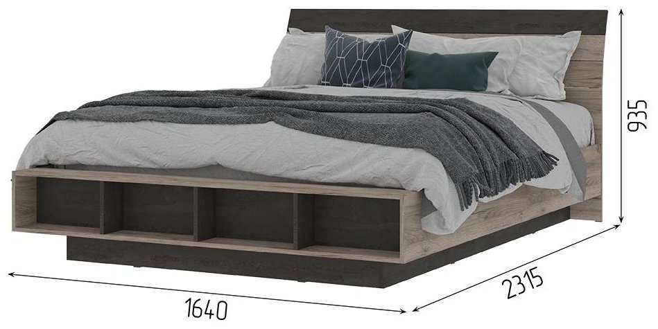 Кровать Стендмебель Эдинбург 160x200см темно-серый купить,NaN