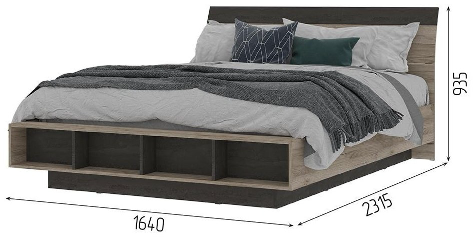 Кровать Стендмебель Эдинбург 160x200см темно-серый купить,NaN