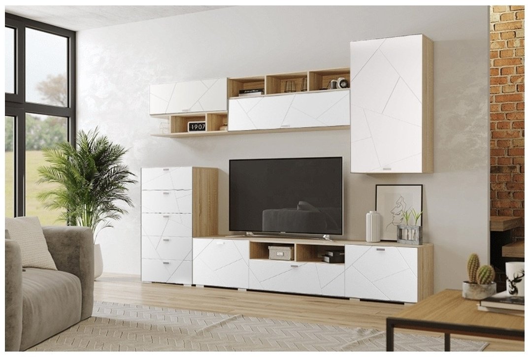 Стенка MLK Скайлайн 270.4х210х44.5см белый купить,NaN
