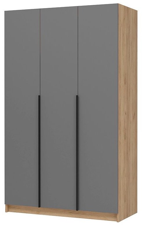 Распашной шкаф Стендмебель Лион, 120x200х55 см, серый, золотой купить,NaN
