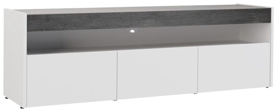 ТВ-тумба напольная Моби Интра 139.3x44.6x34.1см бело-серый купить,NaN