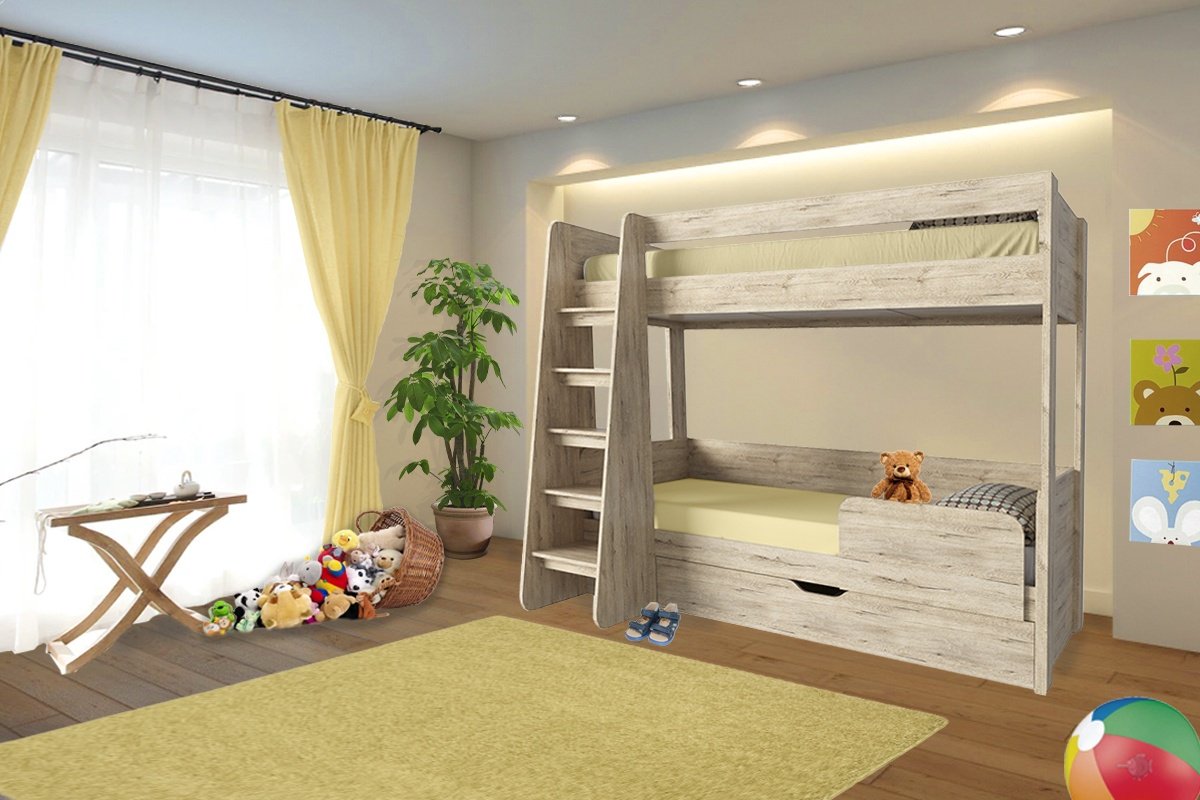 Двухъярусная кровать ANREX Оскар, коричневый купить,0
