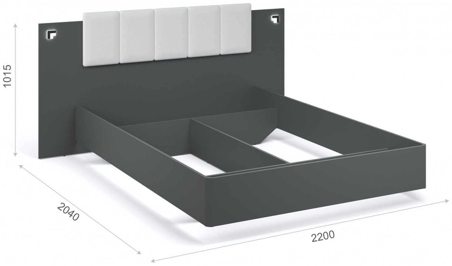 Кровать Imperial Мишель 200x160х101.5см бело-серый купить,NaN