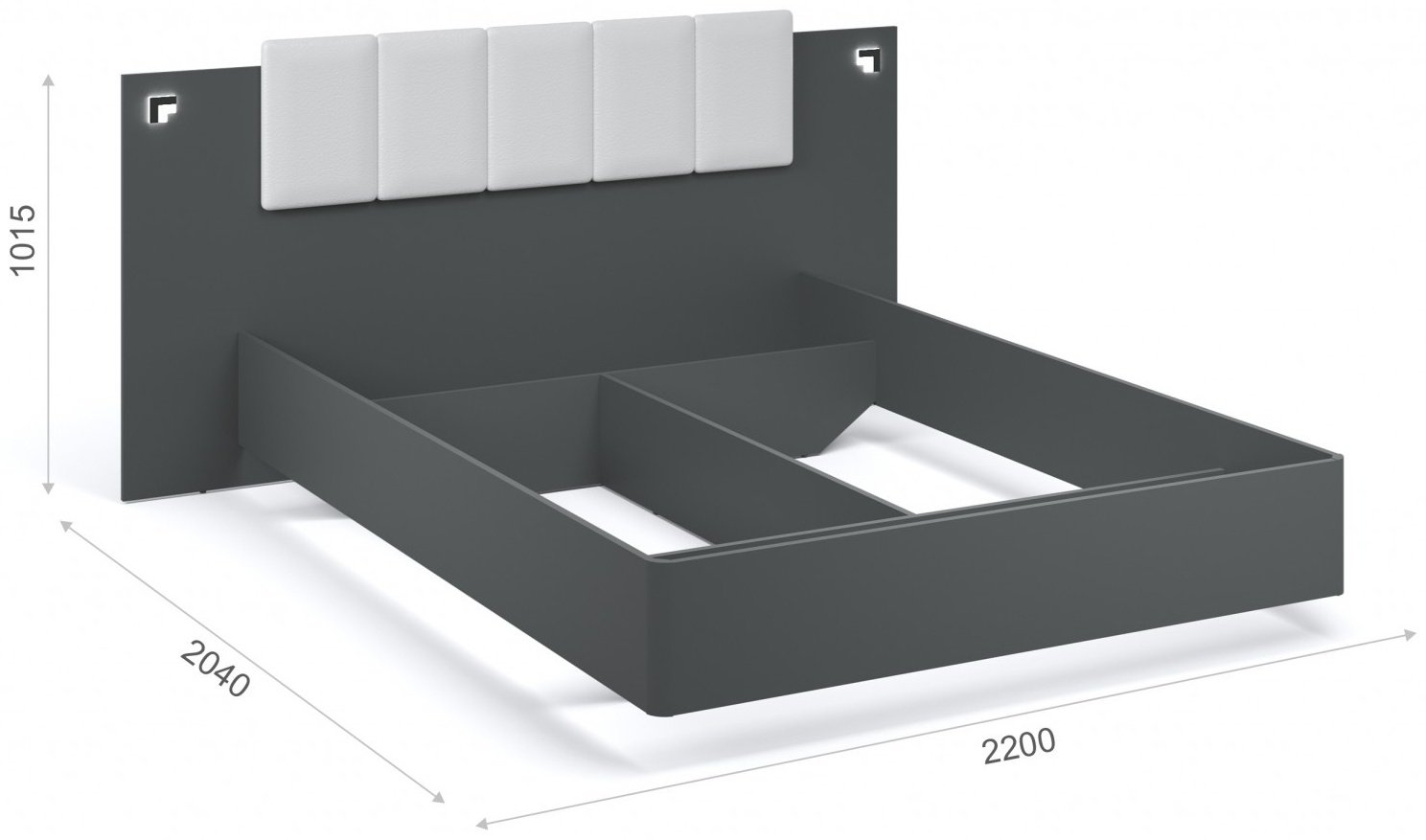 Кровать Imperial Мишель 160x200см бело-серая купить,NaN