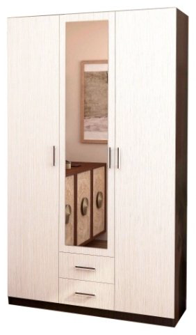 Распашной шкаф Стендмебель Трио 3Д, 120x220х49 см, бежевый купить,NaN