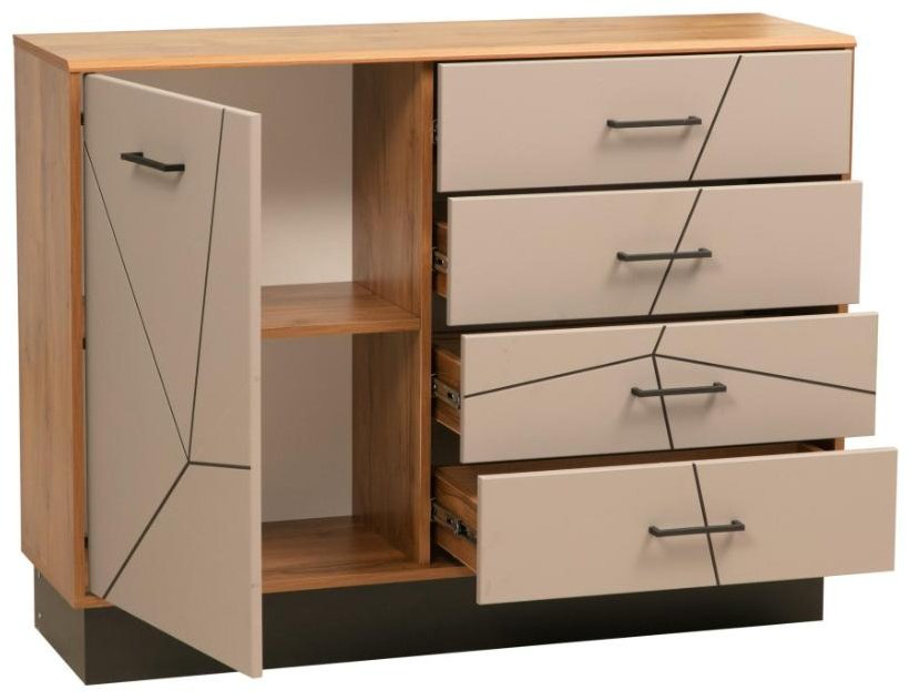 Комод Олмеко Гамма 120x36x90.6см серый купить,NaN