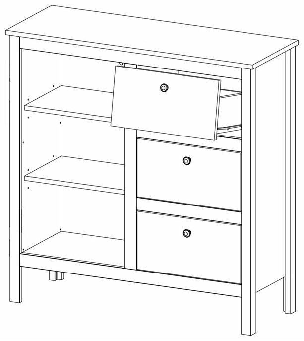 Комод BRW Хельга KOM1D3S-95, 96x35x98.5 см, белый - ForteMarket Комод BRW Хельга KOM1D3S-95, 96x35x98.5 см, белый купить,0