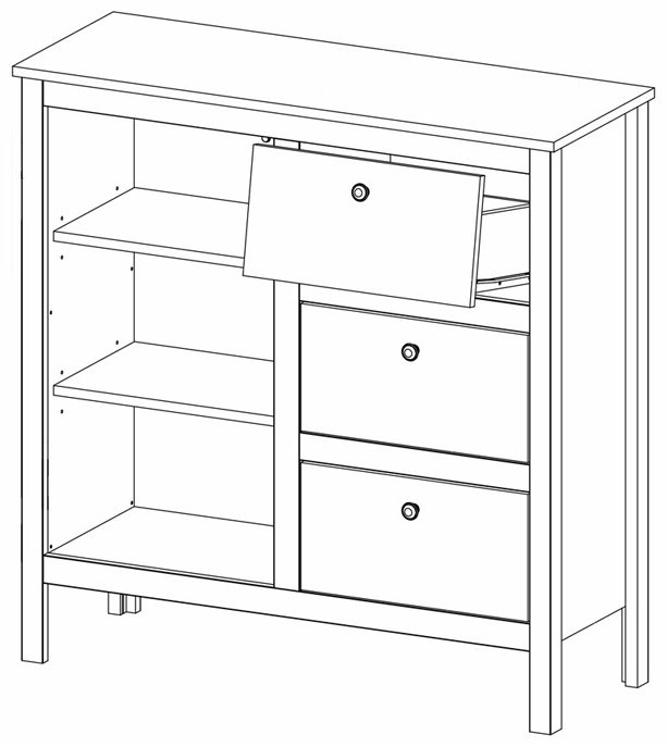 Комод BRW Хельга KOM1D3S-95 96x35x98.5см белый купить,NaN
