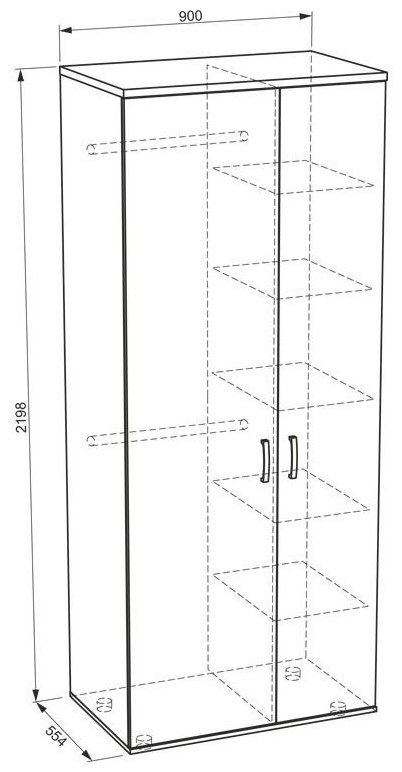 Распашной шкаф Mebelson Манхэттен 2Д 90x220.1х55.4см бежевый купить,NaN