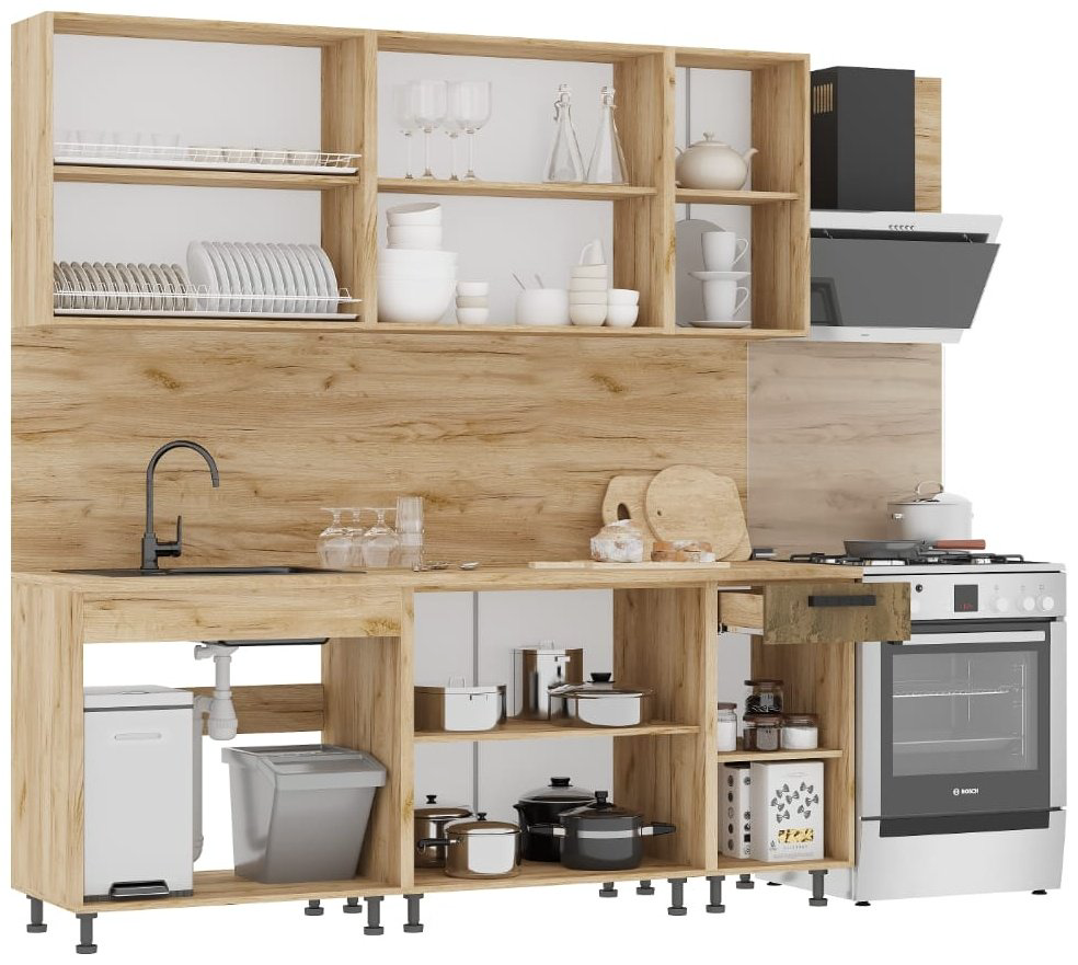 Кухонный гарнитур Стендмебель Пасаденна 200x217х60см белый купить,NaN