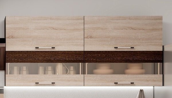 Кухонный гарнитур BTS , 200x154х60 см, ЛДСП, коричневый купить,0