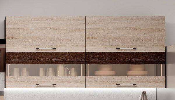 Кухонный гарнитур BTS , 200x154х60 см, ЛДСП, коричневый купить,NaN