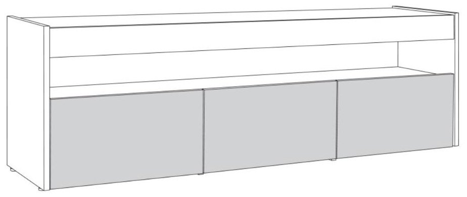 ТВ-тумба напольная МОБИ ТВ Тумба, 139.3x44.6x34.1 см, белый, серый купить,0