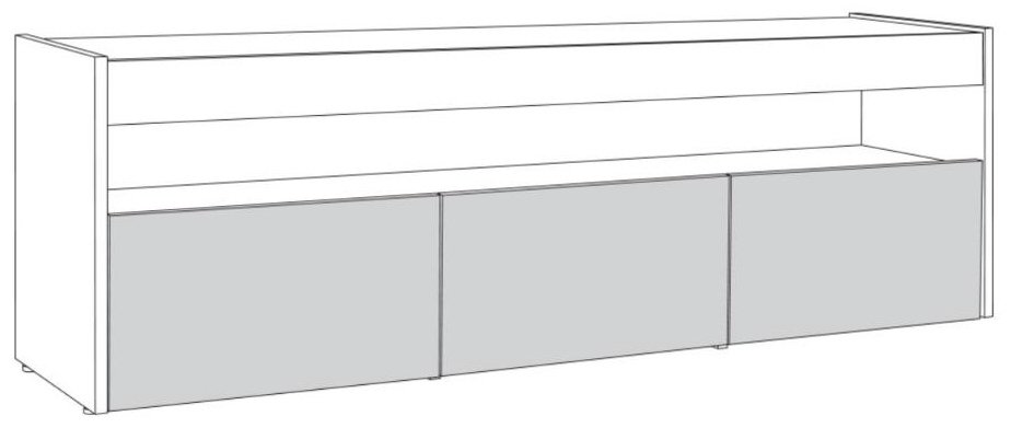 ТВ-тумба напольная МОБИ ТВ Тумба, 139.3x44.6x34.1 см, белый, серый купить,NaN