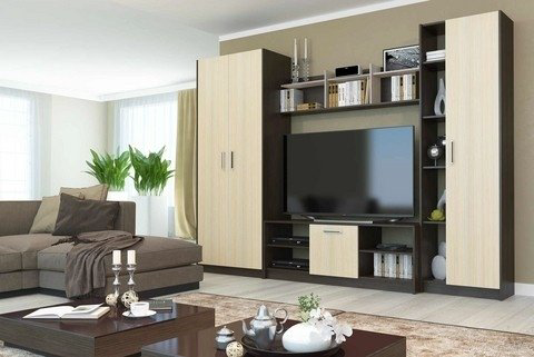 Стенка Горизонт Милан 300х204х44см бежевый купить,NaN