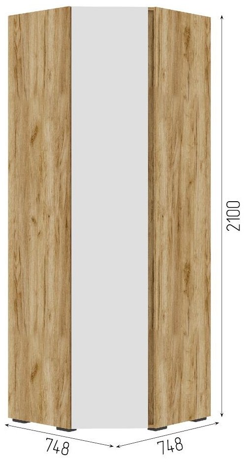 Шкаф угловой Стендмебель MagiyaMebeli_MGC11618, 78.8x210х74.8 см, белый, золотой купить,NaN