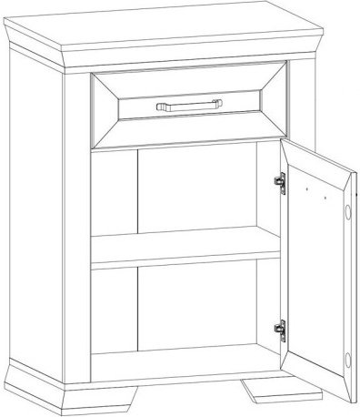 Тумба BRW KOM1D1S, 67x90.5x40.5 см, светло серый, темно-коричневый купить,NaN