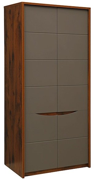 Распашной шкаф Пинскдрев Монако, Н00101039, 97x214х60 см, серый, коричневый