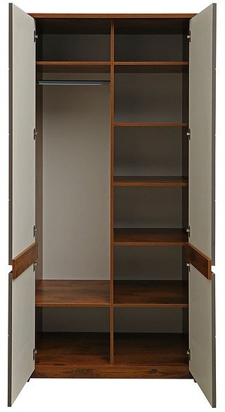 Распашной шкаф Пинскдрев Монако, Н00101039, 97x214х60 см, серый, коричневый - ForteMarket Распашной шкаф Пинскдрев Монако, Н00101039, 97x214х60 см, серый, коричневый купить,0
