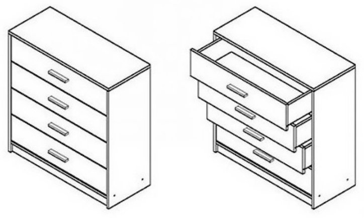 Комод Involux КОМ4S, 80x33.50x83.5 см, белый купить,NaN